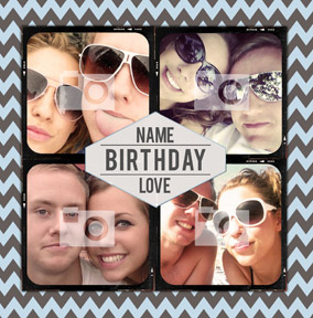 Aztec Summer - Black Blue Multi Birthday Card