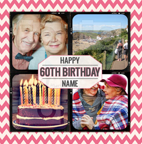 Aztec Summer - 60th Birthday Card 4 Multi Photo Upload