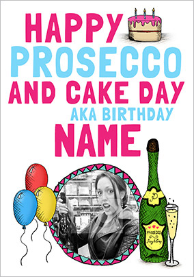 Look Who's Drawing - Birthday Card Prosecco & Cake Day