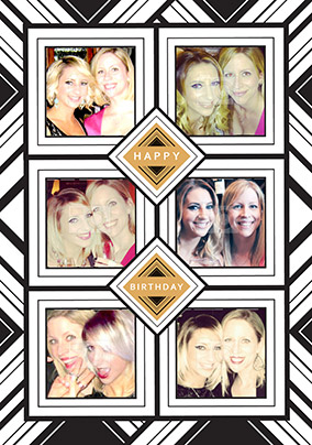 Glam Squad - Birthday Card 6 Photo Upload Portrait