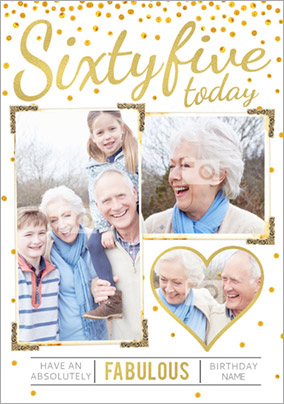 Luxe Love Affair - 65th Birthday Card Multi Photo Upload