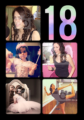 Tie Dye Dream - 18th Birthday Card Multi Photo Upload Portrait