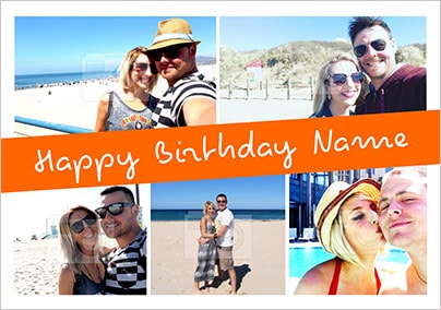 Multi Photo Long Hot Summer Birthday Card