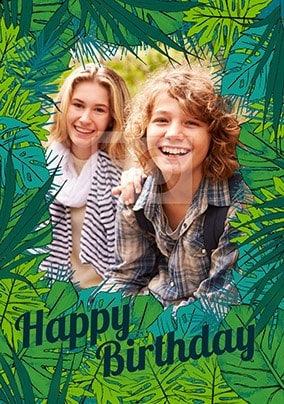 Leaf Frame Photo Birthday Card