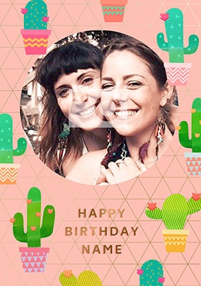Cactus Photo Birthday Card