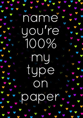 100% my Type Greeting Card