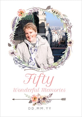Fifty - Wonderful Memories Photo Card