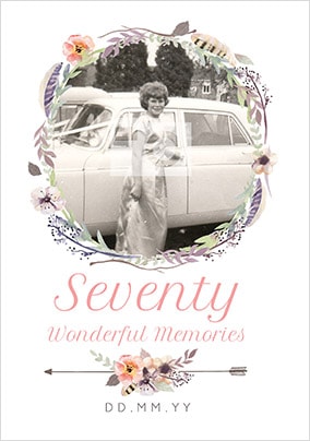 Seventy - Wonderful Memories Photo Card