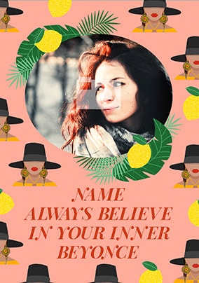 Inner Beyonce Photo Birthday Card