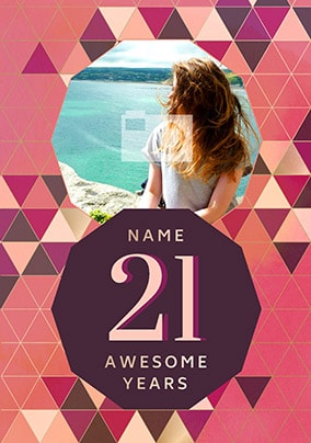 21 Awesome Years Female Photo Card