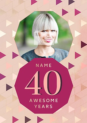 40 Awesome Years Female Photo Card