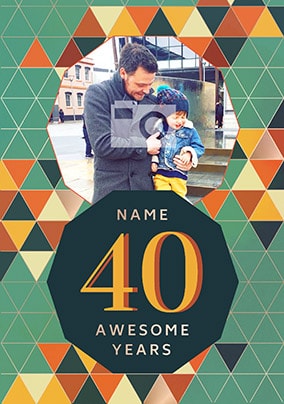 40 Awesome Years Male Photo Card