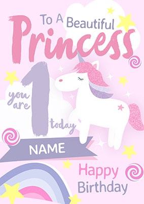 1 Today Beautiful Princess Personalised Card