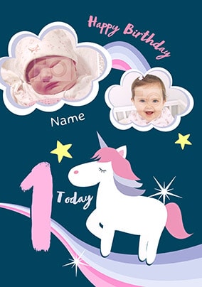 1 Today Unicorn Multi Photo Card