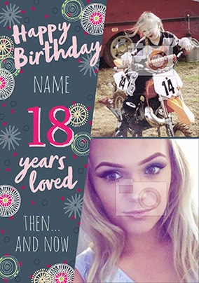 18 Years Loved Girls Multi Photo Card