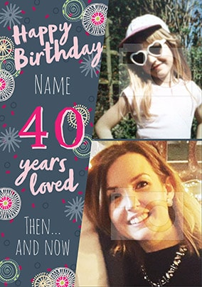 40 Years Loved Female Multi Photo Card