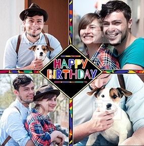 Happy Birthday Four Photo Card