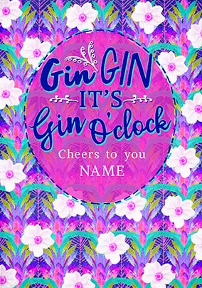 It's Gin O'Clock Personalised Card