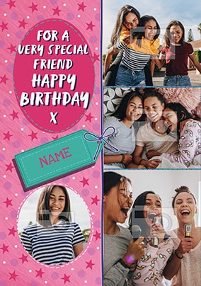 Very Special Friend Multi Photo Birthday Card