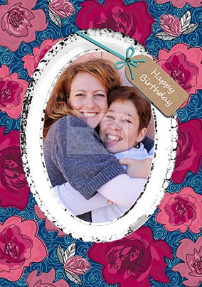 Roses Photo Frame Birthday Card