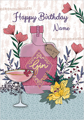 Happy Birthday Gin Personalised Card