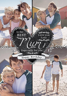Best Mum Multi Photo Birthday Card