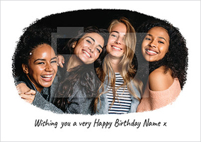 Happy Birthday Photo Upload Portrait Card