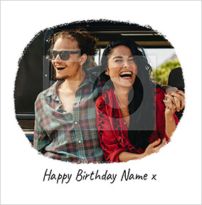 Happy Birthday Ripped Edge Photo Card