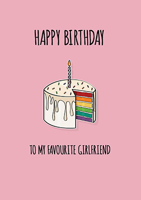 Happy Birthday to my Favourite Girlfriend Personalised Card