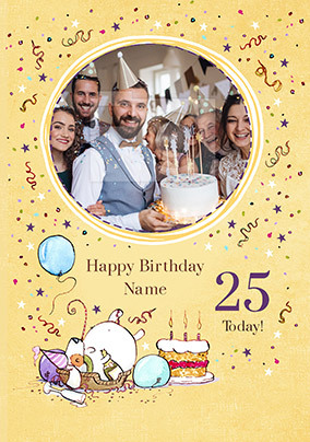 Happy 25th Birthday Photo Upload Card