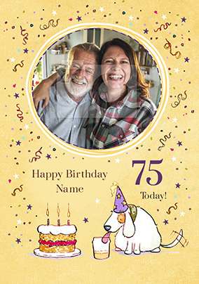 Happy 75th Birthday Photo Upload Card