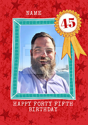 Happy Forty Fifth Birthday Photo Card