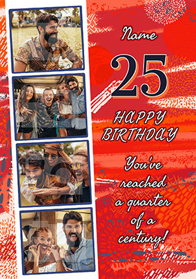 25 Today Birthday Photo Upload Card