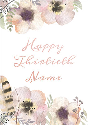 Botanique - Birthday Card thirtieth Birthday