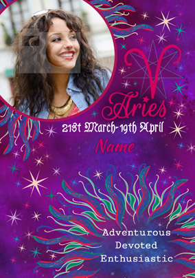 Aries Birthday Photo Card
