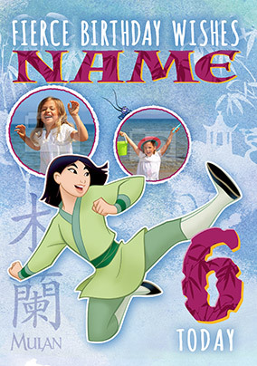 Mulan Age 6 Photo Birthday Card Card