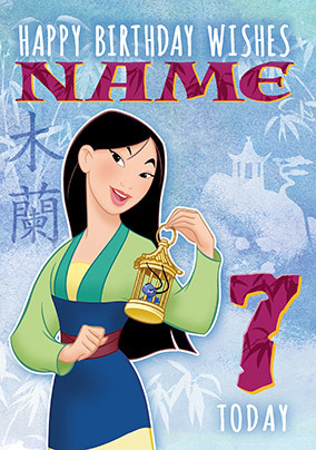 Mulan Age 7 Personalised Birthday Card