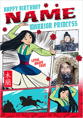 Mulan Multi Photo Birthday Card