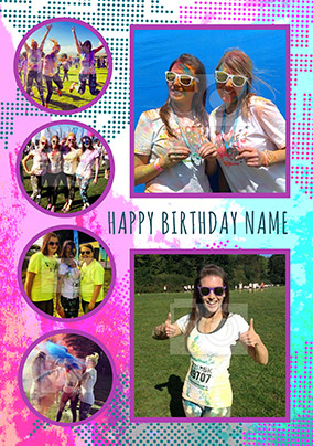 Essentials - Birthday Card 6 Photo Upload Colour Portrait