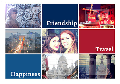 Essentials - Birthday Card 6 Photo Upload Colours Landscape
