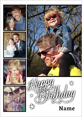 Birthday Multi Photo Upload Portrait Card