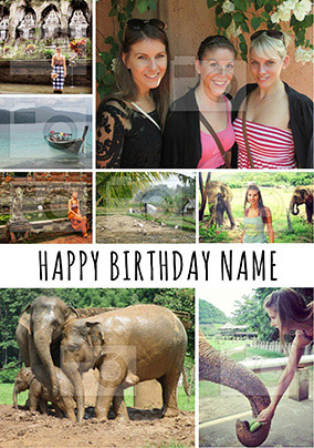Essentials - Birthday Card 8 Photo Upload Portrait
