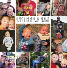 Essentials - Birthday Card 13 Photo Upload Square