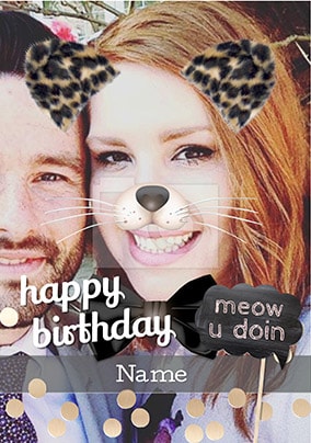 Cat Photo Filter Birthday Card