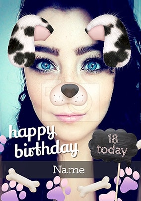 Dalmation Photo Filter Birthday Card