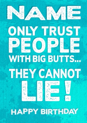 Big Butts Personalised Birthday Card