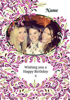 Folklore - Birthday Card Happy Birthday Photo Upload