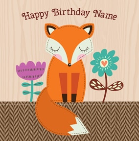 Fox Happy Birthday Card