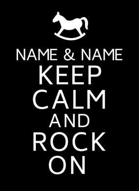 Keep Calm and Rock on Greeting Card - Rocking Horse