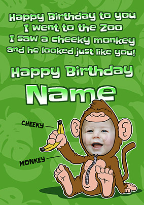 Little Dudes - Birthday Card I saw a Cheeky Monkey